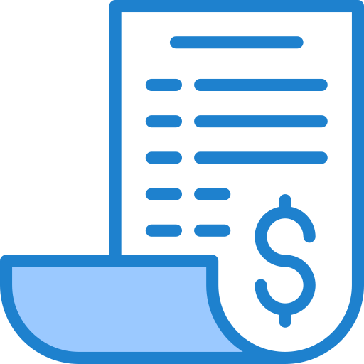 Receipt srip Blue icon