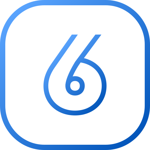 sześć Generic gradient outline ikona