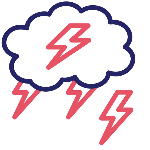 burza z piorunami Generic color outline ikona
