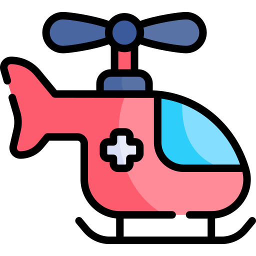 helicóptero Kawaii Lineal color Ícone