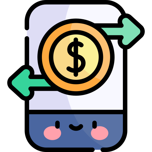 Mobile payment Kawaii Lineal color icon