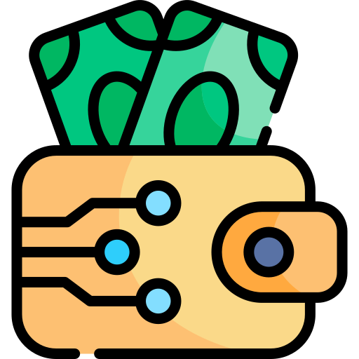 디지털 지갑 Kawaii Lineal color icon