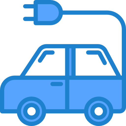 elektrische auto srip Blue icoon