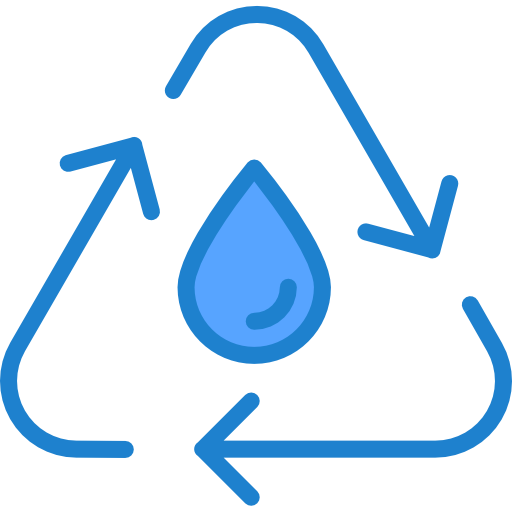 el ciclo del agua srip Blue icono
