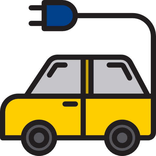 elektrische auto srip Lineal Color icoon