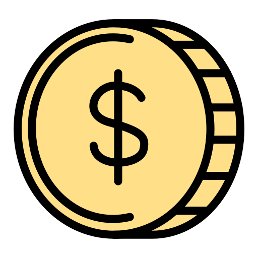 Долларовая монета Generic color lineal-color иконка