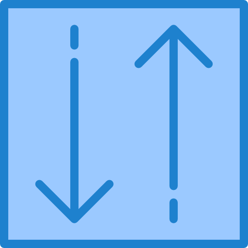 Up and down arrow srip Blue icon