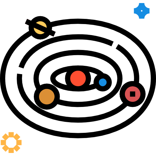 układ słoneczny turkkub Lineal Color ikona