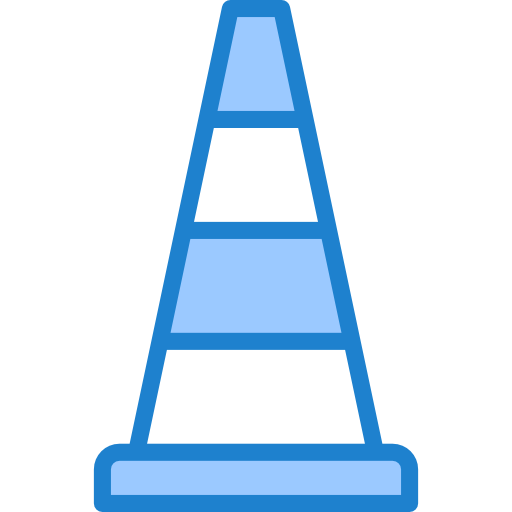 cone de tráfego srip Blue Ícone