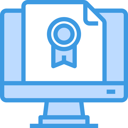Certificate itim2101 Blue icon