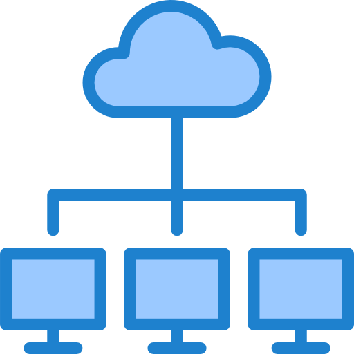 cloud computing srip Blue icoon