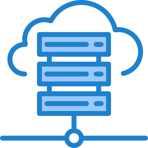 cloud-server srip Blue icon