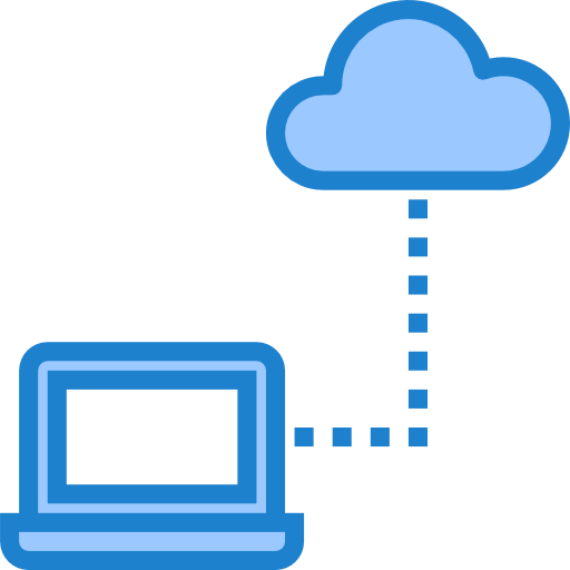 cloud computing srip Blue icoon