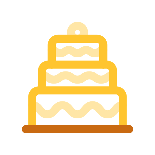 gâteau de mariage Generic color outline Icône