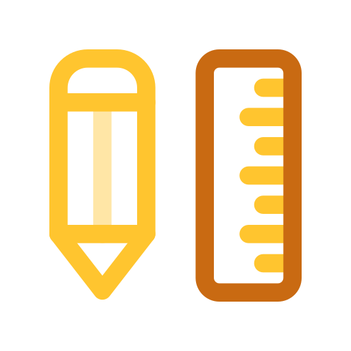 Pencil and ruler Generic color outline icon