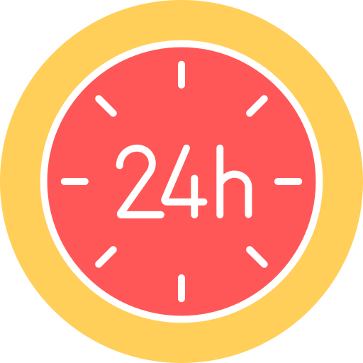 24 hours Generic color fill icon