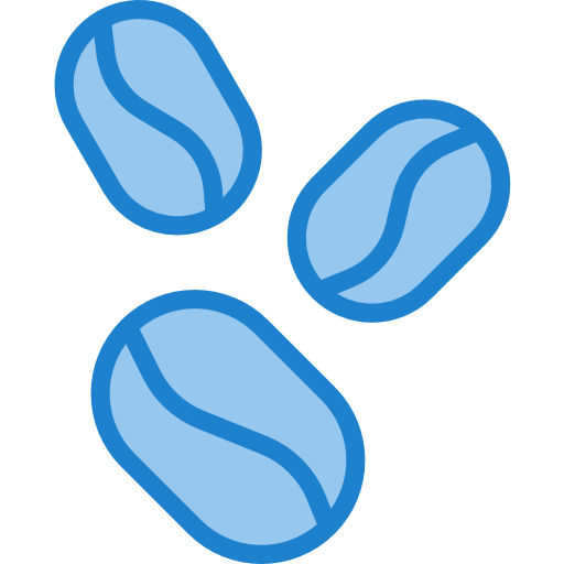 Coffee beans srip Blue icon