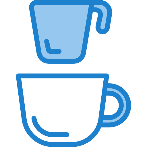 Coffee cups srip Blue icon