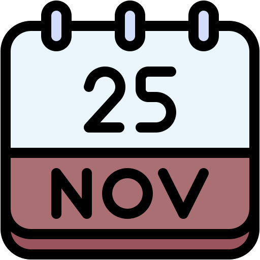 November 25 Generic color lineal-color icon