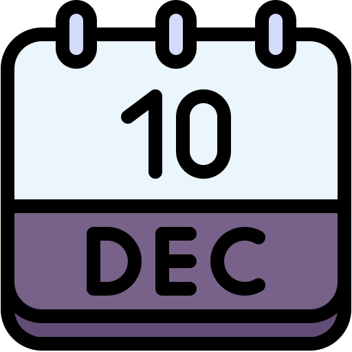 10 grudnia Generic color lineal-color ikona