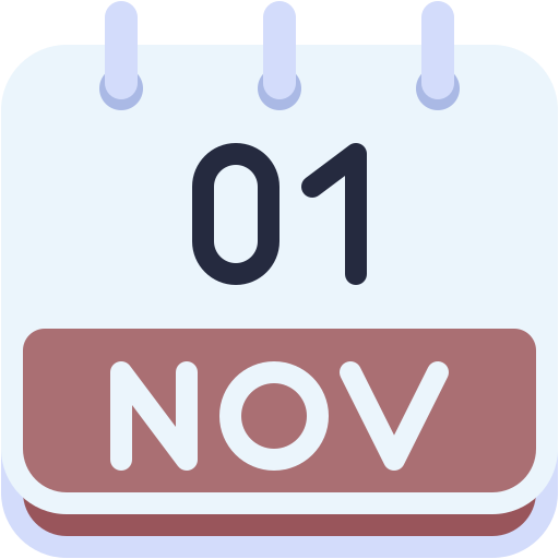 1 novembre Generic color fill icona