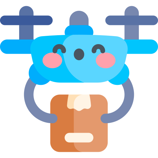 Drone delivery Kawaii Flat icon