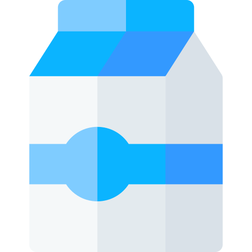 scatola del latte Basic Rounded Flat icona