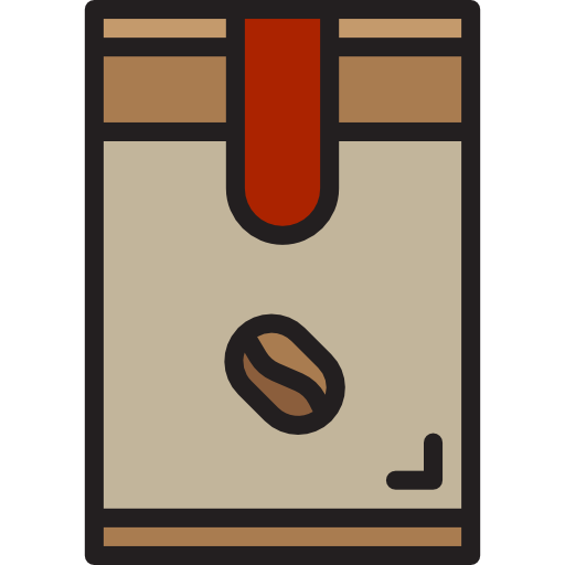 Coffee bag srip Lineal Color icon