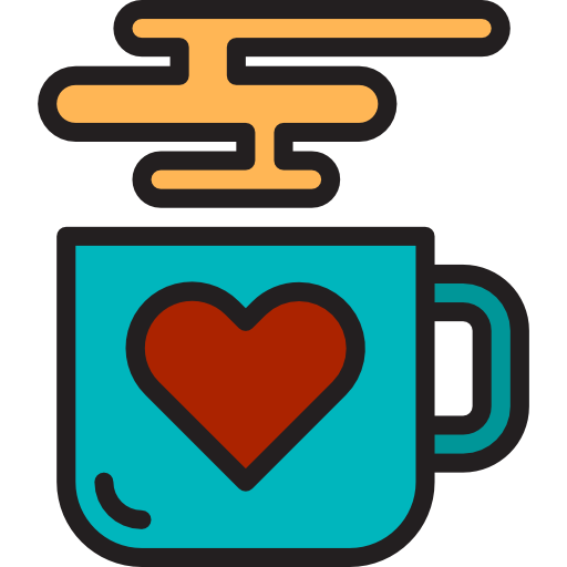 Hot coffee srip Lineal Color icon