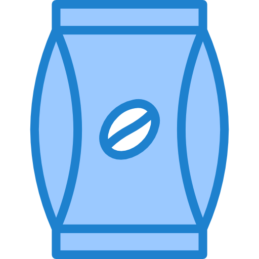 Coffee bag srip Blue icon
