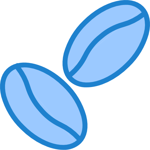 granos de café srip Blue icono