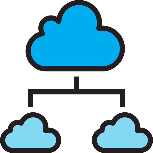 cloud-netzwerk srip Lineal Color icon