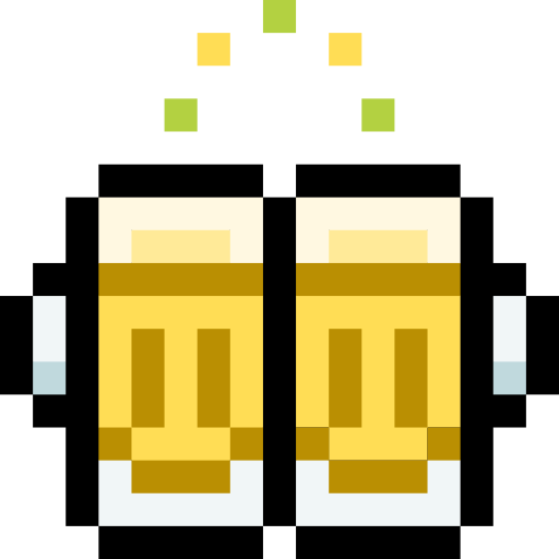 bier Pixel Linear color icoon