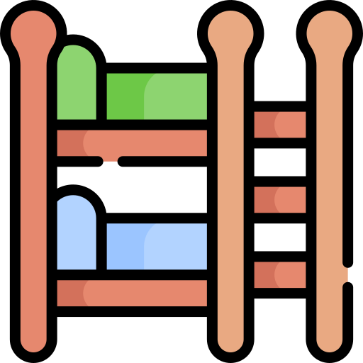 2段ベッド Kawaii Lineal color icon