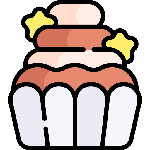 Cupcake Kawaii Lineal color icon