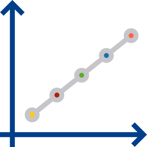 gráfico de líneas srip Flat icono