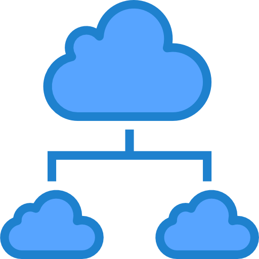 Cloud network srip Blue icon