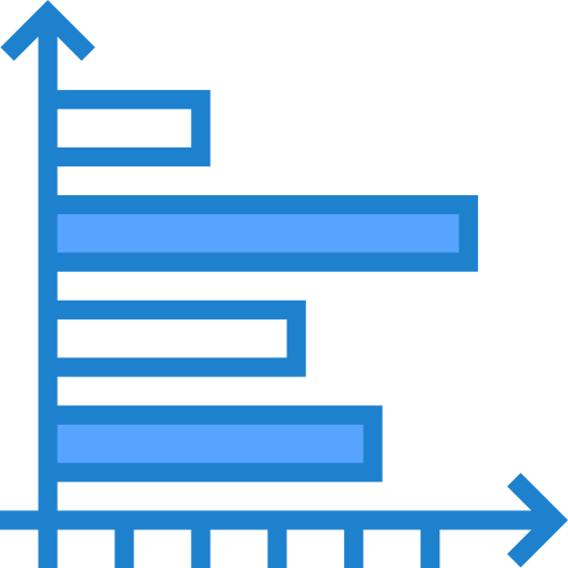 gráfico de barras srip Blue icono