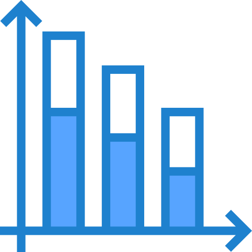 gráfico de barras srip Blue icono