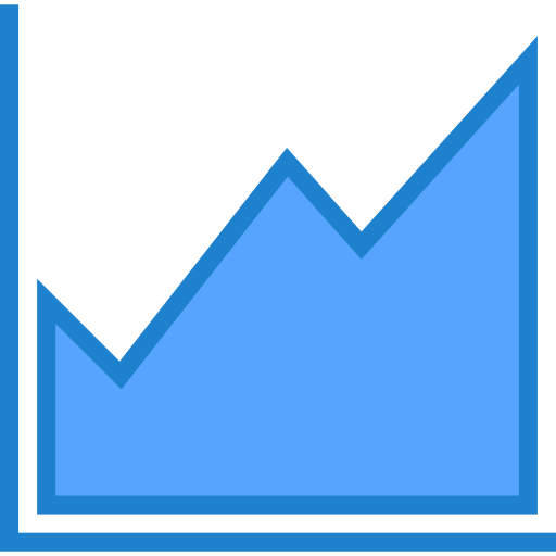 wykres liniowy srip Blue ikona
