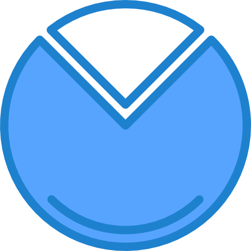 Pie chart srip Blue icon