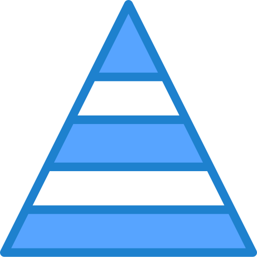 피라미드 형 차트 srip Blue icon