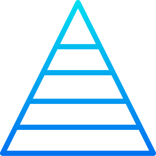 Pyramid chart srip Gradient icon