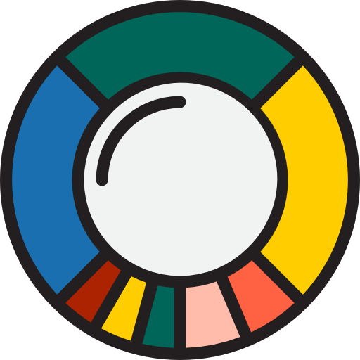원형 차트 srip Lineal Color icon