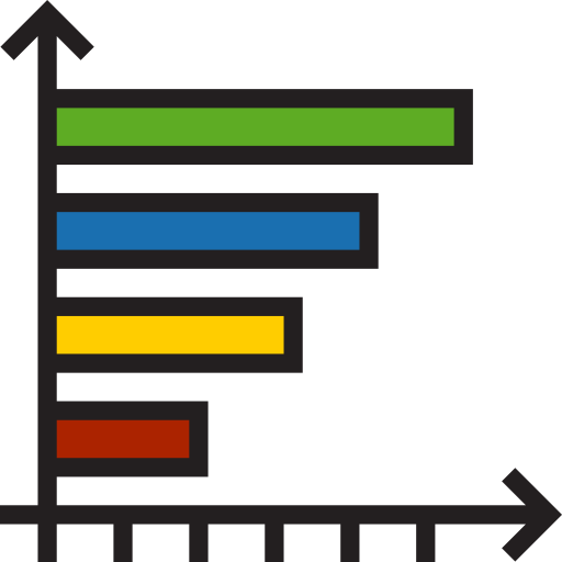 Bar chart srip Lineal Color icon