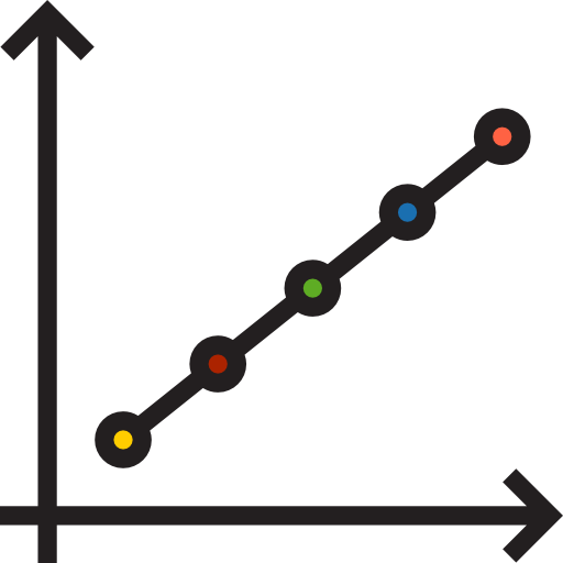 折れ線グラフ srip Lineal Color icon