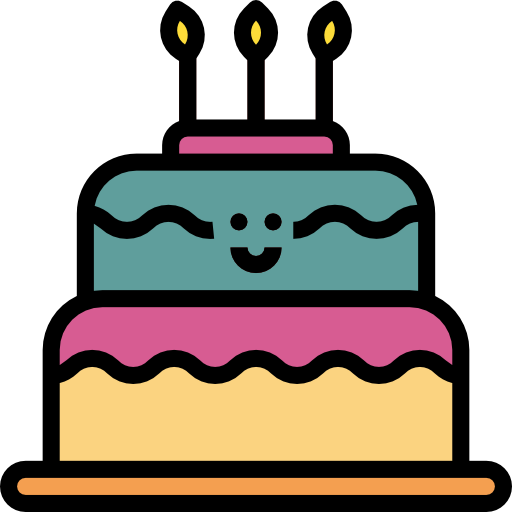 tort urodzinowy Aphicon Filled Outline ikona