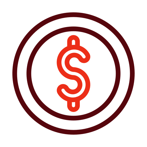 Долларовая монета Generic color outline иконка