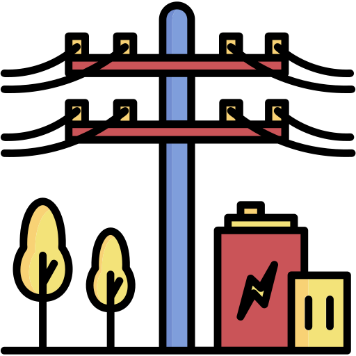 pole elektryczne Generic color lineal-color ikona