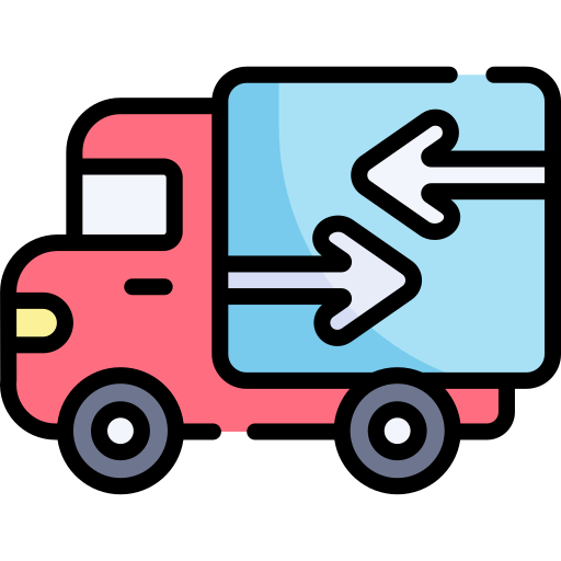 camion de livraison Kawaii Lineal color Icône